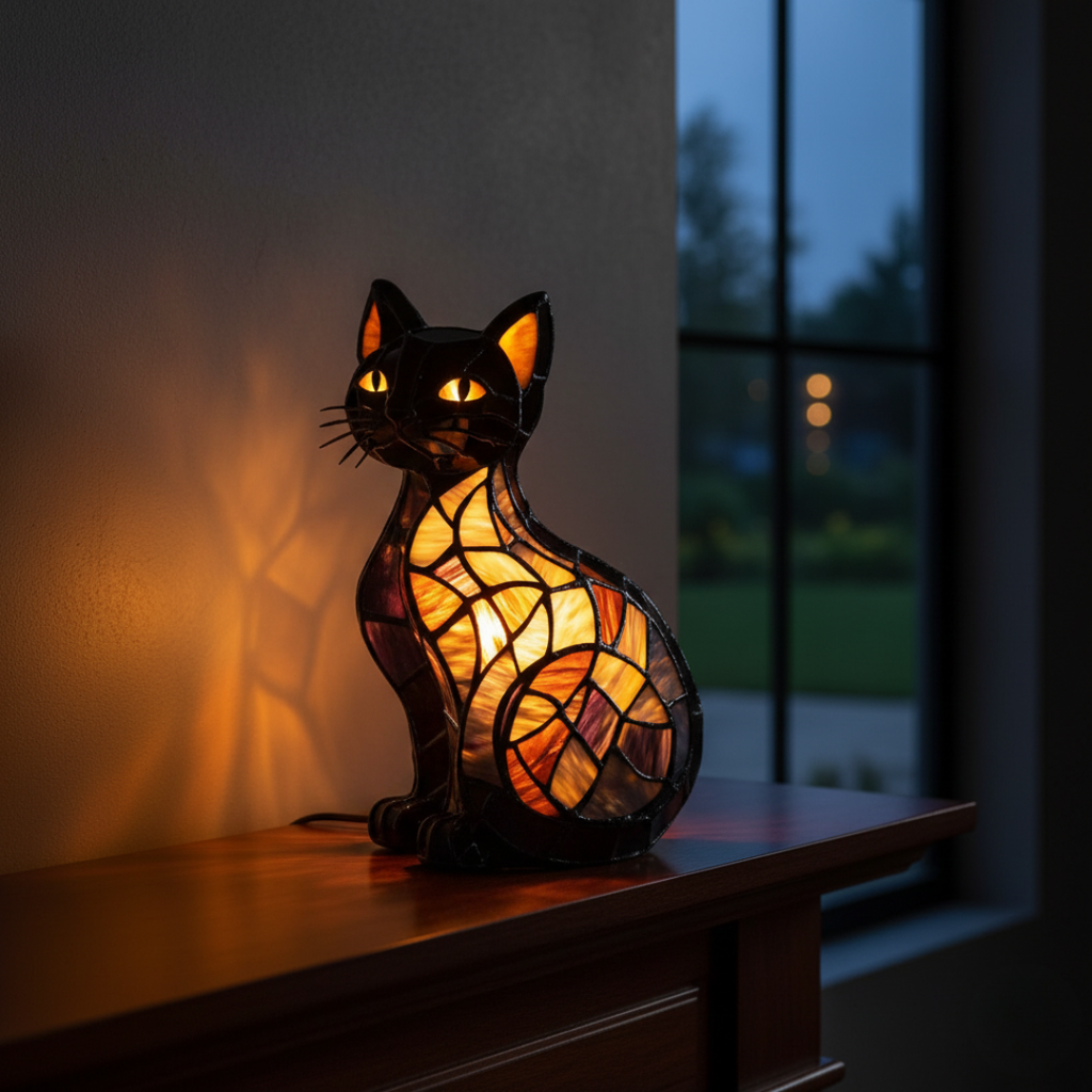 Stralende Kat bij Middernacht