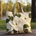 Ambachtelijke Gequiltte Tas - Elegante Witte Lelies