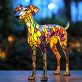Glas-in-loodlamp – Whippet