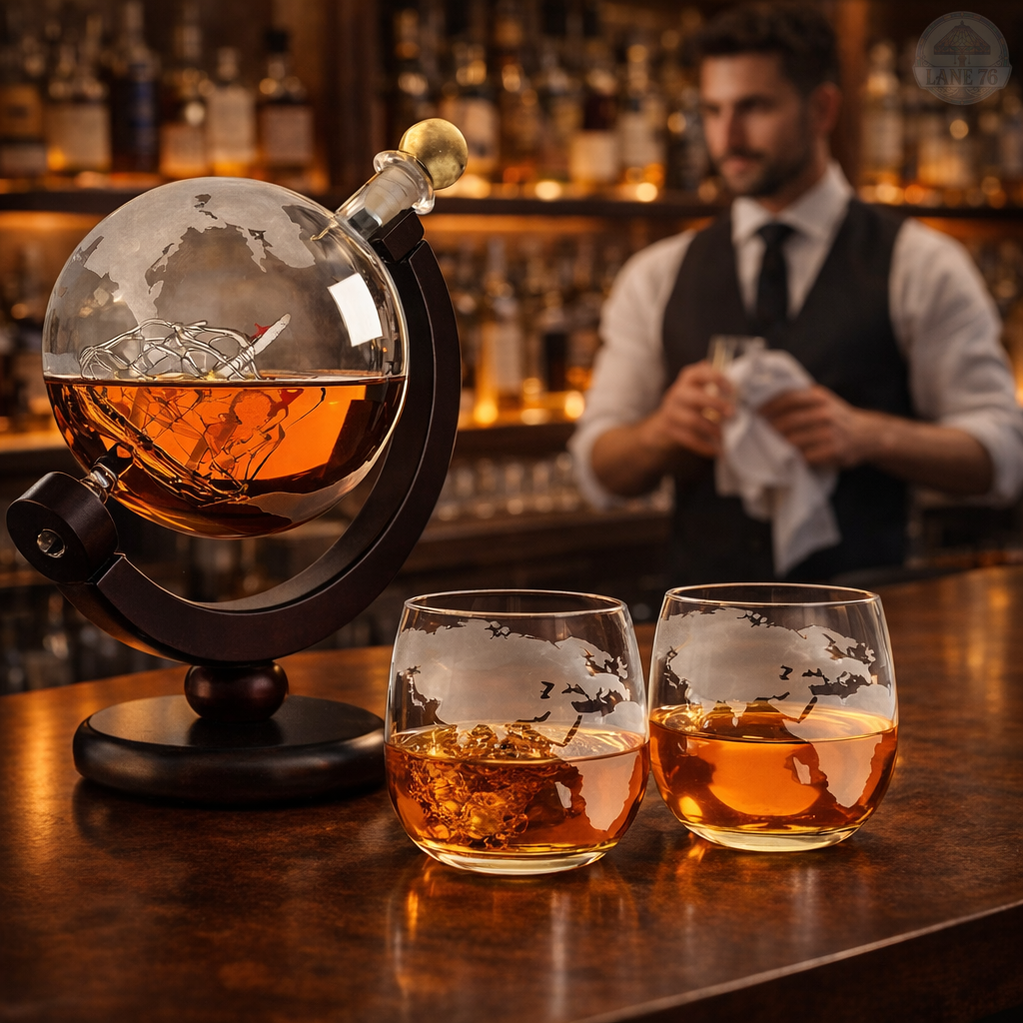 Whiskeykaraf - Wereldkaart Editie
