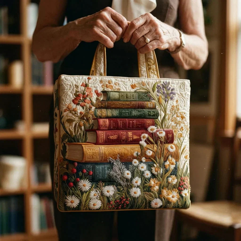 Ambachtelijke Gequilt Tote - Bloemenpatroon