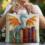 Gequilte Tas - Smaragd Groene Draak Bewaker van de Boeken