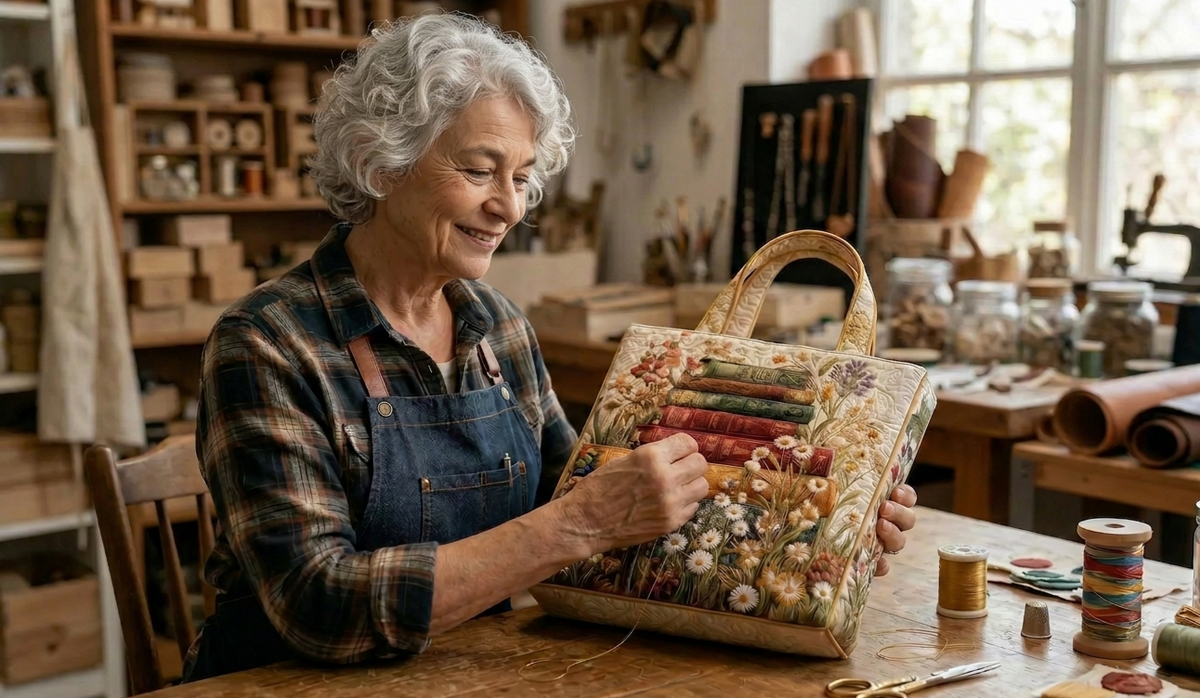 Tassen met bloemendessins en diermotieven op een werktafel